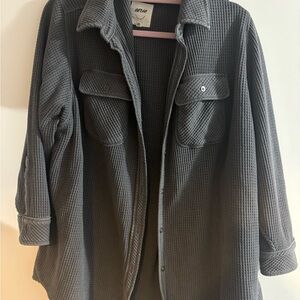 Aerie Gray Waffle Knit Top